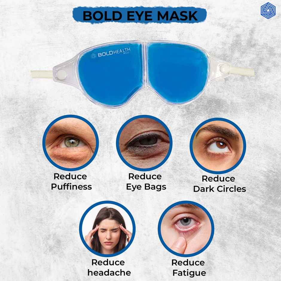 Boldfit Eye Mask Cooling Gel For Dark Circles And Pain Relief - Blue